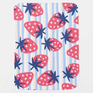 Strawberry Line Art: Sweet Seamless Pattern Baby Blanket
