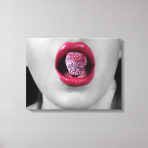 Strawberry lips canvas print