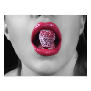 Strawberry lips photo print
