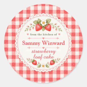 Strawberry Loaf Cake Homemade Gift Label