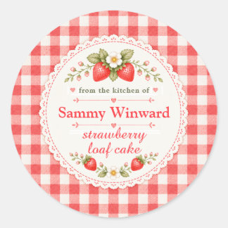 Strawberry Loaf Cake Homemade Gift Label