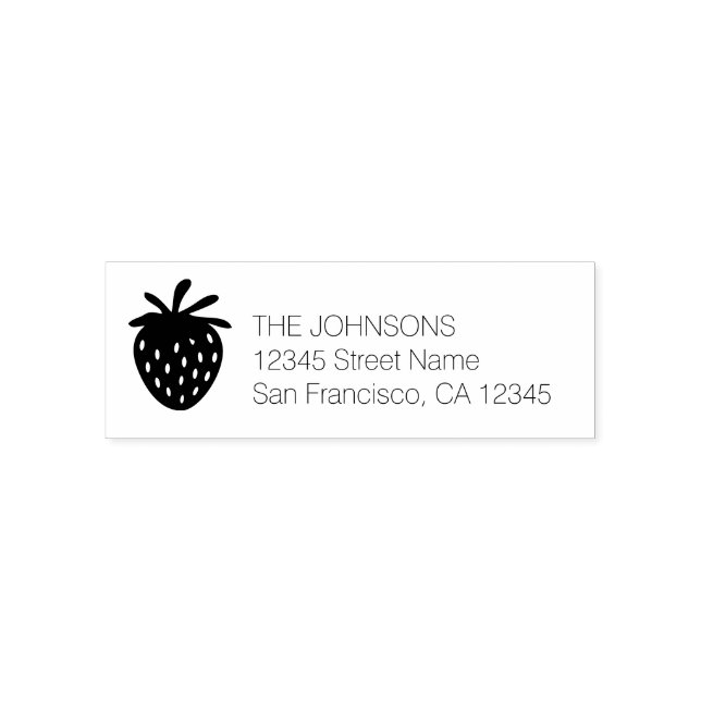 Strawberry logo custom self inking address stamps (Design)