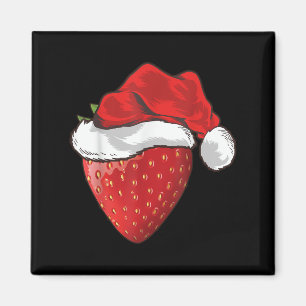 Strawberry Lover Gift Santa Hat Strawberry Christm Magnet