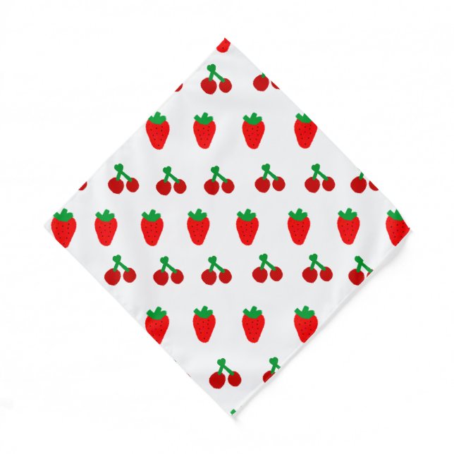 Strawberry Loves Cherry Pattern Bandanas (Front)