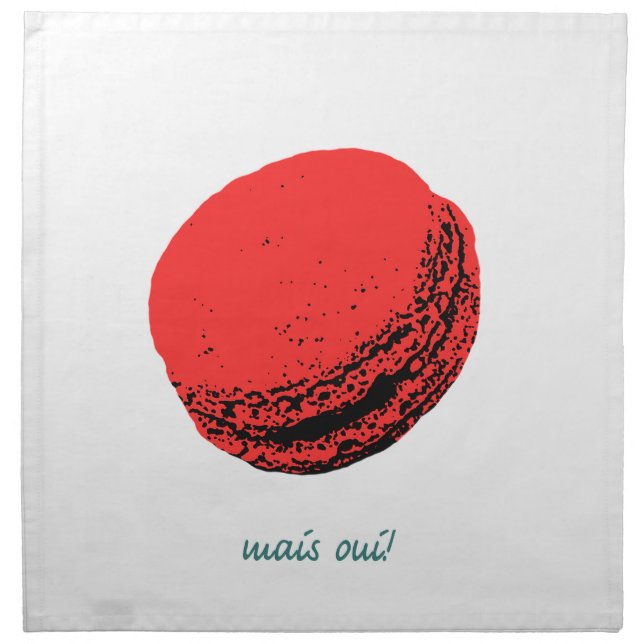 strawberry macaroon cloth napkin (Front)