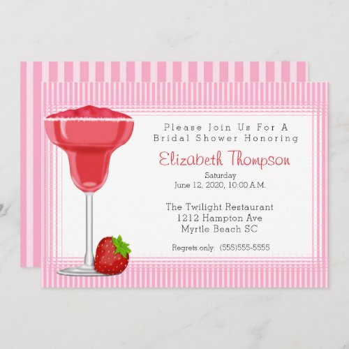 Strawberry Margarita Bridal Shower Invitation