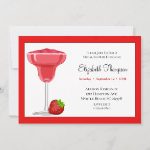 Strawberry Margarita Bridal Shower Invitation