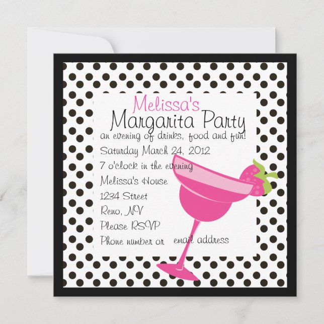 Strawberry Margarita Party Invitation (Front)
