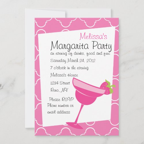 Strawberry Margarita Party Invitation
