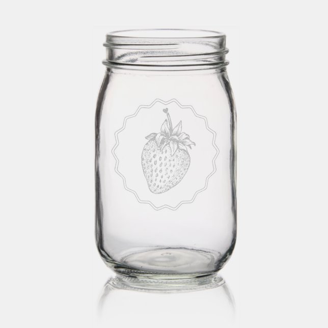 Strawberry Mason Jar (Glassware)