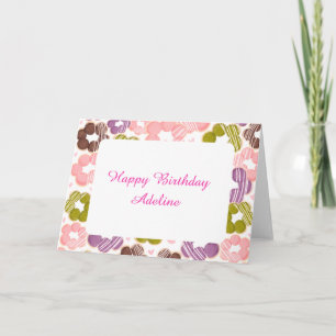 Strawberry,Matcha,Chocolate And Ube Mochi Donuts Card