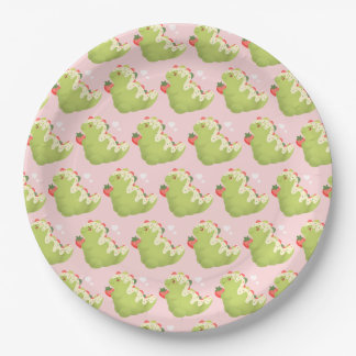 Strawberry Matcha Dinosaur  Paper Plates