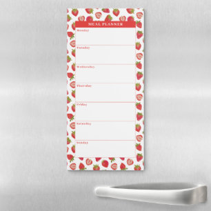 Strawberry Meal Planner Magnetic Notepad