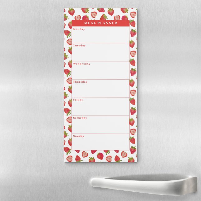Strawberry Meal Planner Magnetic Notepad (In Situ)
