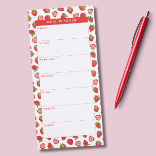 Strawberry Meal Planner Magnetic Notepad