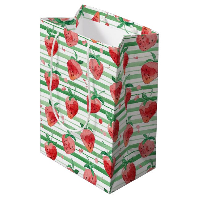 Strawberry Medium Gift Bag (Back Angled)