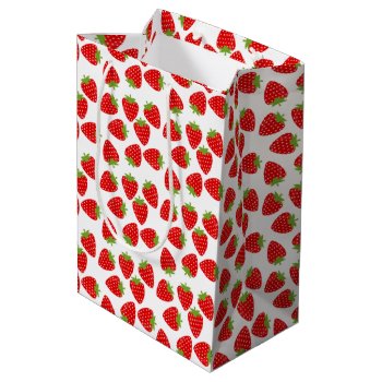 Strawberry Medium Gift Bag by Zazzlemm_Cards at Zazzle