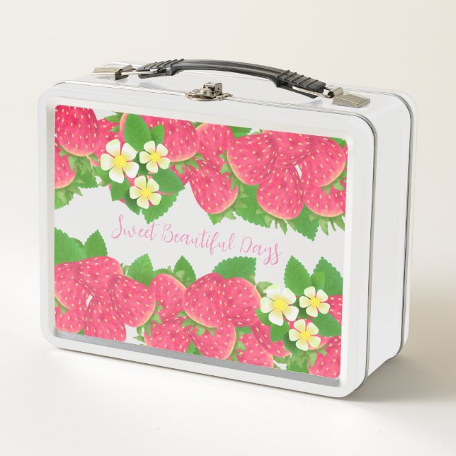 Strawberry  metal lunch box (Front)
