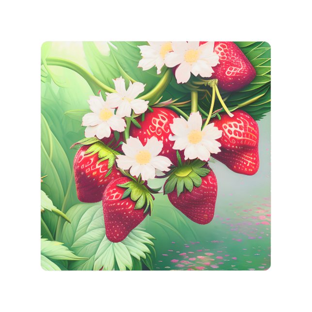 Strawberry Metal Print (Front)