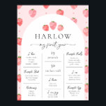 Strawberry Milestone Poster | Berry First<br><div class="desc">Strawberry Milestone Poster.
Ready to be personalized by you!</div>