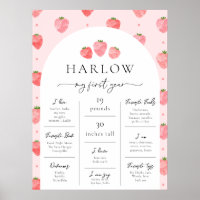 Strawberry Milestone Poster | Berry First