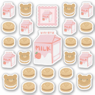 Strawberry Milk and Cookies Sticker Pack