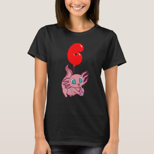 Strawberry Milk Axolotl   6th Birthday   Kids Ball T_Shirt