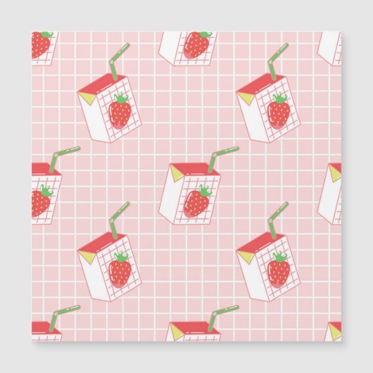 Strawberry Milk Cartoons: Playful Patterns (Front)