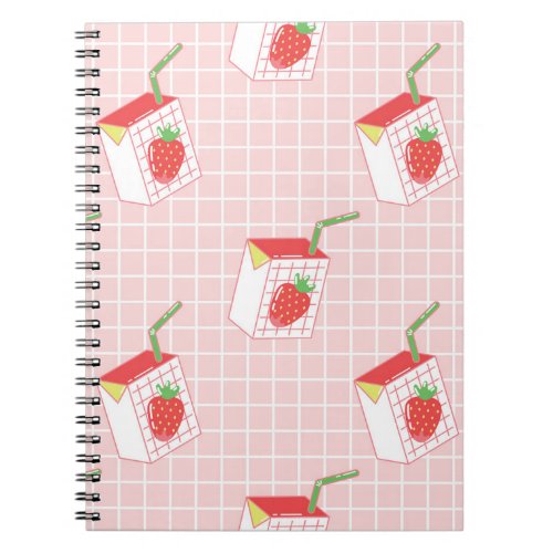 Strawberry Milk Cartoons Playful Patterns Notebook