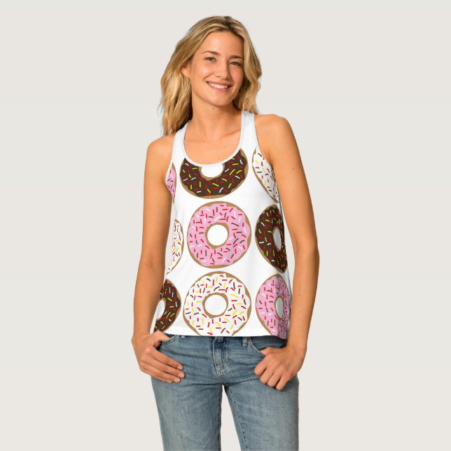  strawberry milk chocolate donut tank tops (Front Full)