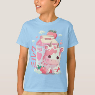 Strawberry Milk Cow Carton Cute Kawaii Japanese T-Shirt