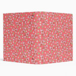 Strawberry milk cow fun sweet pattern art 3 ring binder