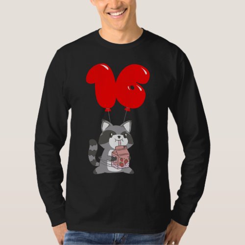 Strawberry Milk Raccoon _ 16th Birthday _ Kids Bal T_Shirt