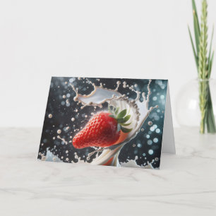 Strawberry Milk Splash for Birthday Card