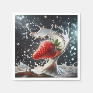 Strawberry Milk Splash Napkins