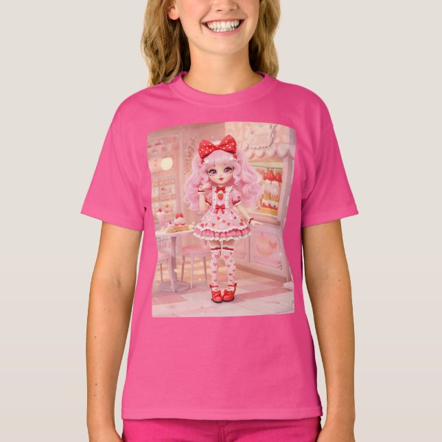  Strawberry Milkshake Kawaii Doll T-Shirt (Front)