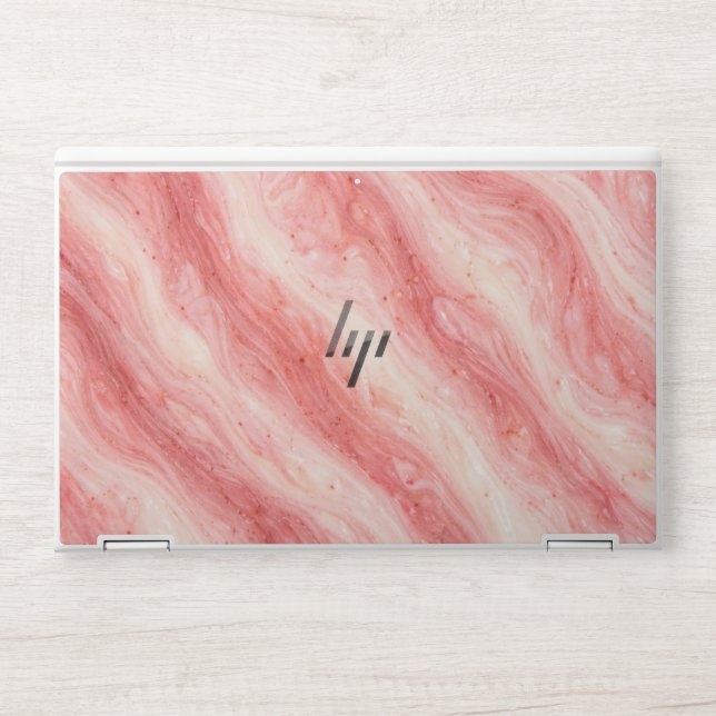Strawberry Milkshake Marble Texture HP Laptop Skin (Front)