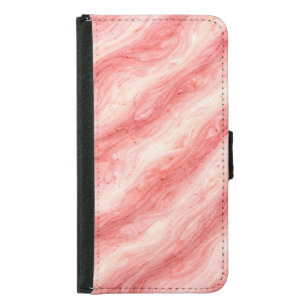 Strawberry Milkshake Marble Texture Samsung Galaxy S5 Wallet Case