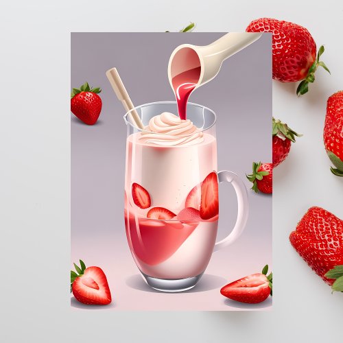 Strawberry Milkshake Postcrossing Postcard