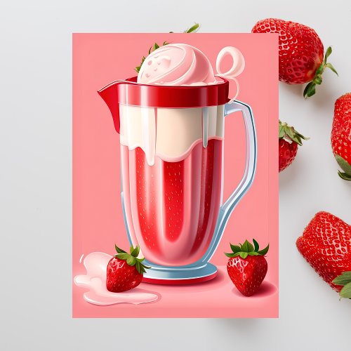 Strawberry Milkshake Postcrossing Postcard