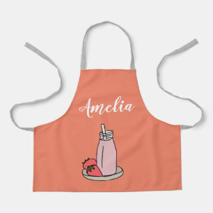 Strawberry Milkshake retro pink Apron