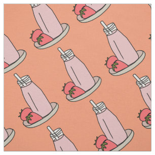 Strawberry Milkshake retro pink Fabric