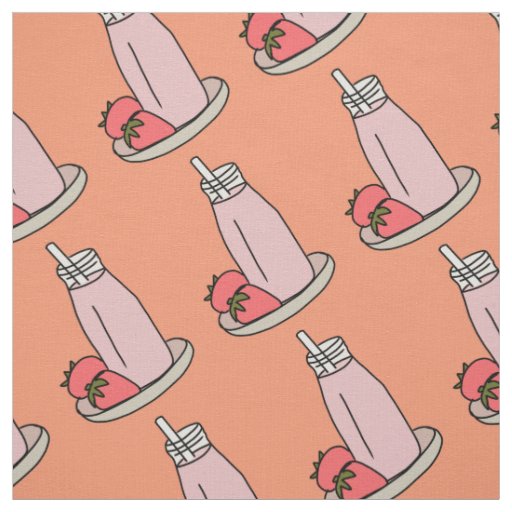Strawberry Milkshake retro pink Fabric