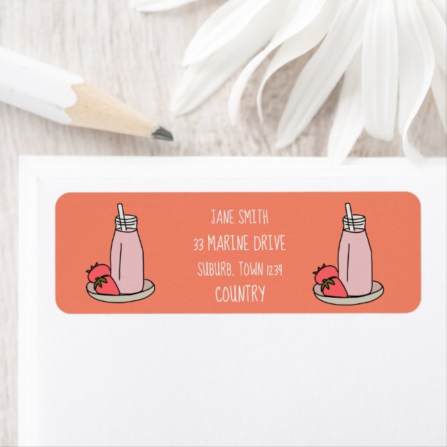 Strawberry Milkshake retro pink Label (Insitu)