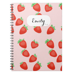 Strawberry Milkshake strawberries Custom Name Notebook