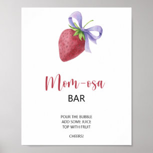 Strawberry - mimosa bar baby shower poster