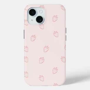 Strawberry Minimalism iPhone 15 Case