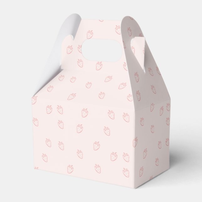 Strawberry Minimalism Favor Boxes (Front Side)