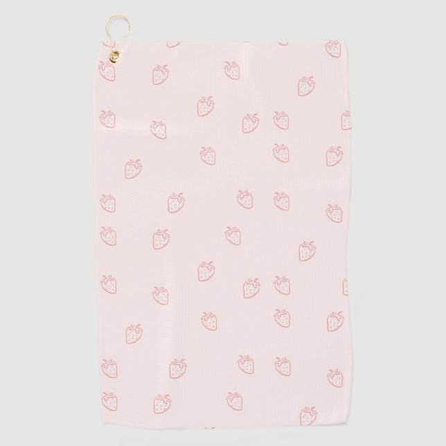 Strawberry Minimalism Golf Towel (Front)