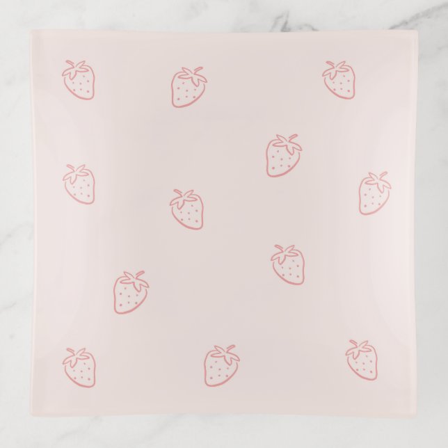 Strawberry Minimalism Trinket Tray (Front)